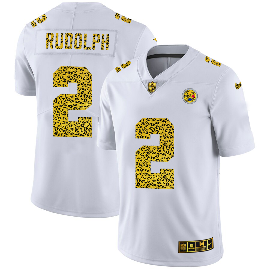 Pittsburgh Steelers #2 Mason Rudolph Men Nike Flocked Leopard Print Vapor Limited NFL Jersey White->pittsburgh steelers->NFL Jersey